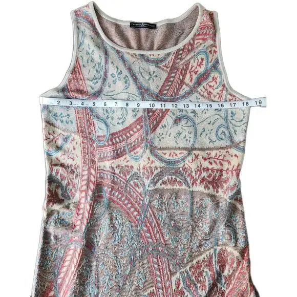 Peruvian Connection Pima Cotton Knit Floral Sleeveless Sheath Maxi Dress Sz M - Picture 5 of 9